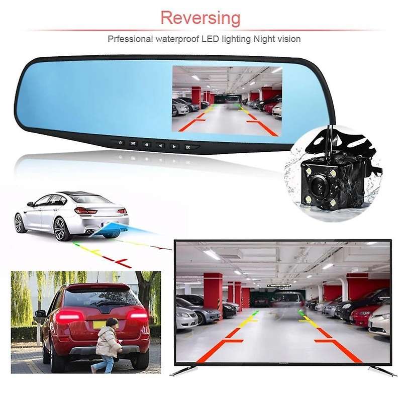 Rearview Mirror Car Recorder Car Monitoring Car Dvr Front and Rear Dual Recording Car Supplies