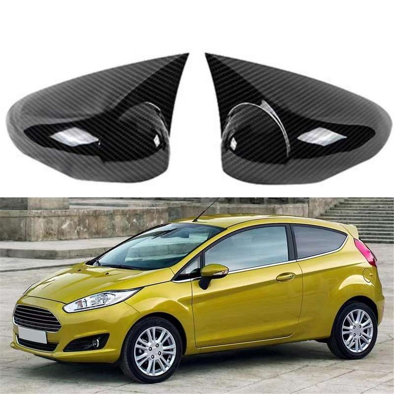 Rearview Mirror Cover Trim for Fiesta MK7 2009-2017 Door Side Mirror Caps Accessories ,Carbon Fiber