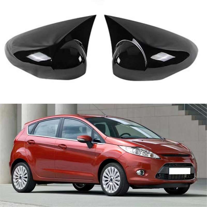 Rearview Mirror Cover Trim for Fiesta MK7 2009-2017 Door Side Mirror Caps Accessories ,Gloss Black