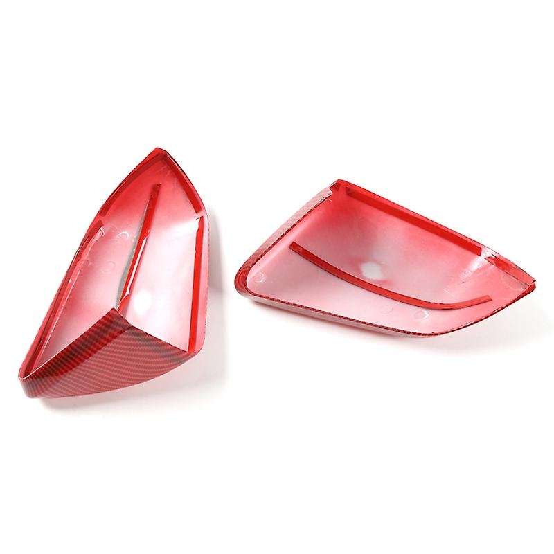 Rearview Mirror Cover Trim Kit Decoration for 2015 2016 2017 2018 2019, Red Carbon Fiber Grain
