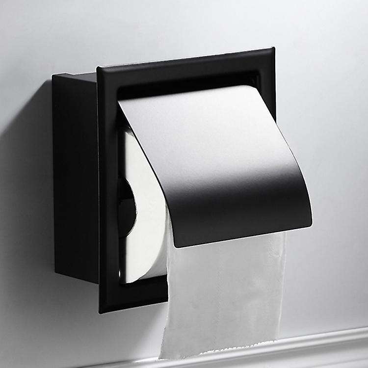 Recessed Toilet Paper Holder,Stainless Steel Double Roll Paper Box for Bathroom,Wall-Mounted Paper S