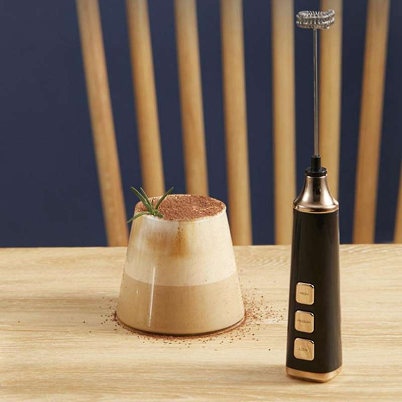 Rechargeable 3 Speeds Milk Frother Handheld Standable Frother perfect for Making Coffee Lattes Egg W