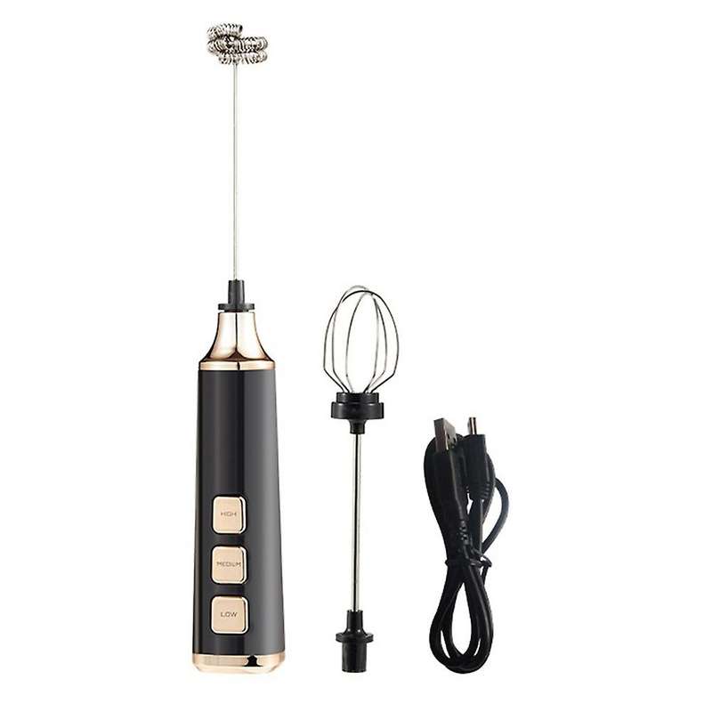 Rechargeable 3 Speeds Milk Frother Handheld Standable Frother perfect for Making Coffee Lattes Egg W