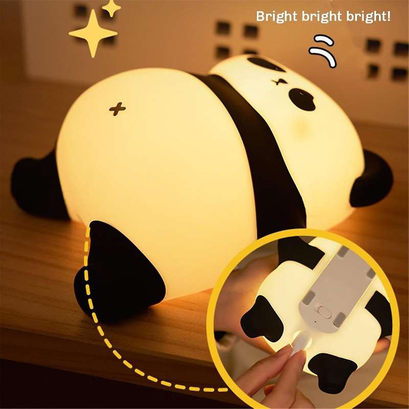 Rechargeable Cute Night Light, Food Grade Silicone Touch Night Light, Dimmable Cute Lamp for Bedroo