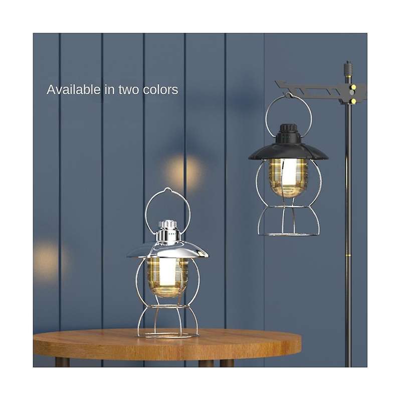 Rechargeable Led Camping Portable Lantern Light Outdoor Waterproof Retro Tent Lamp Fishing Travel L