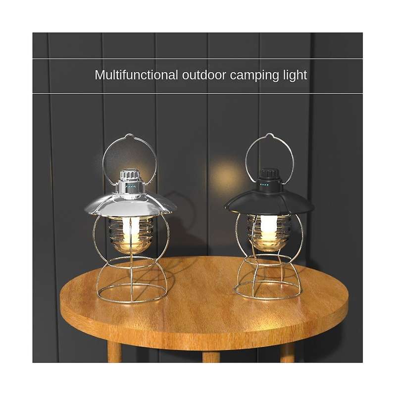 Rechargeable Led Camping Portable Lantern Light Outdoor Waterproof Retro Tent Lamp Fishing Travel L