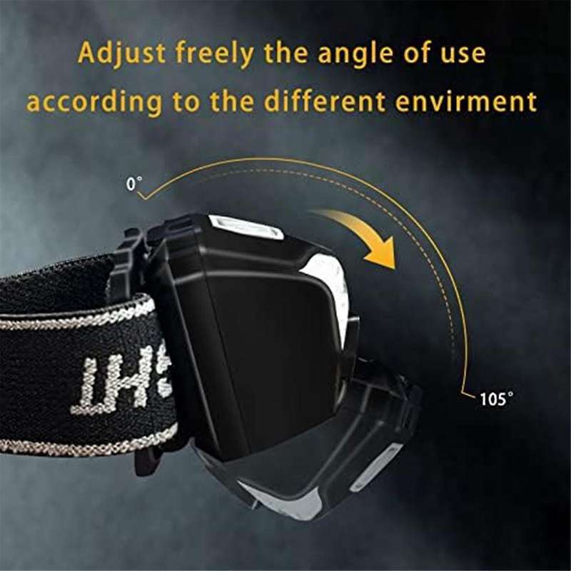 Rechargeable Headlight, Lumen Headlight Flashlight, Ip65 105 Adjustable Headlight Suitable for Cam