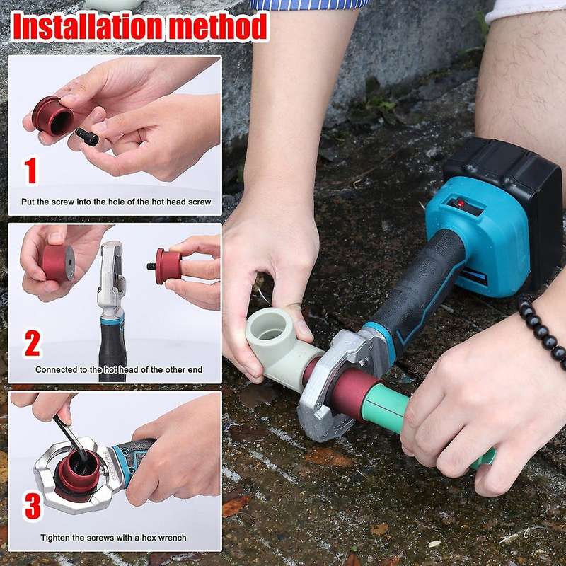 Rechargeable Hot Machine Ppr Water Pipe Melter Plastic Welding Machine with Replacement Heads 18v B