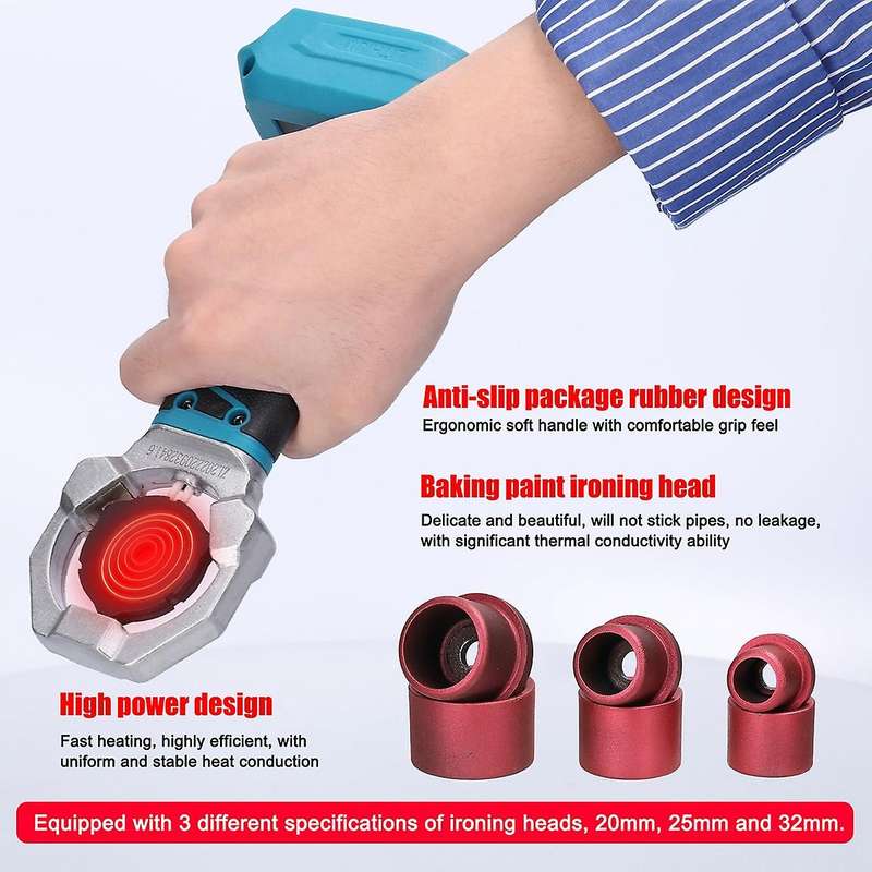 Rechargeable Hot Machine Ppr Water Pipe Melter Plastic Welding Machine with Replacement Heads 18v B