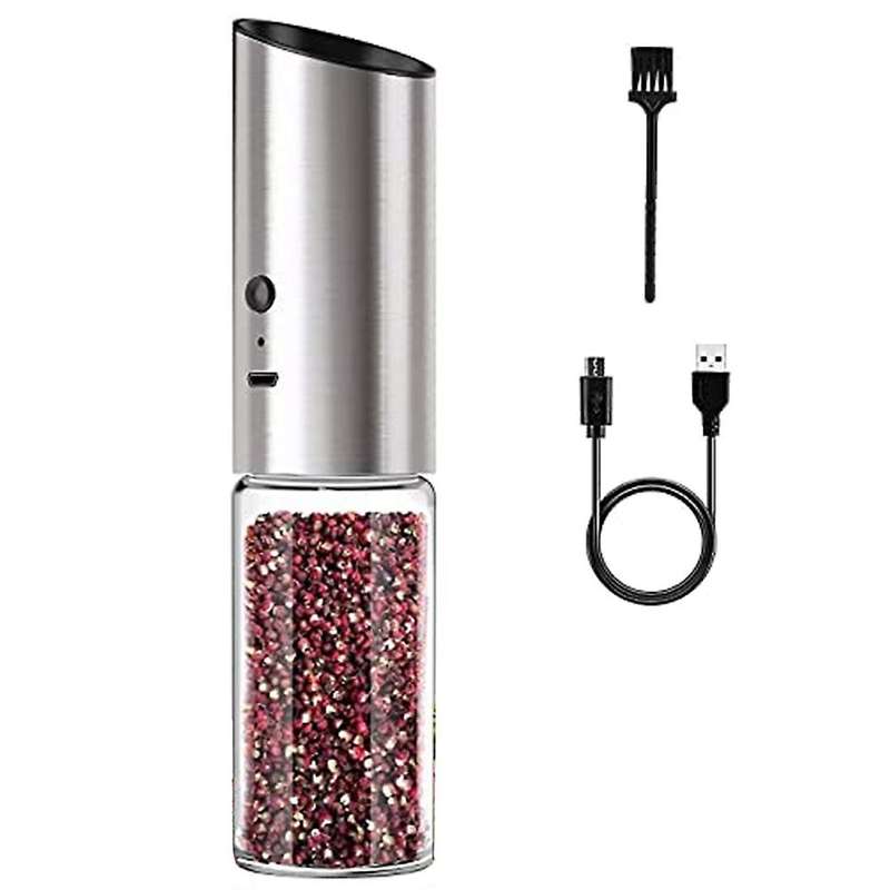 Rechargeable Salt and Pepper Mill Electric Pepper Mill USB Rechargeable Electric Salt Mill Adjustabl