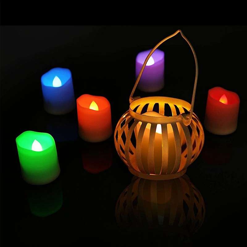 Rechargeable Tea Light Flickering Candles with Charging Base Like Real Candles, for Weddings