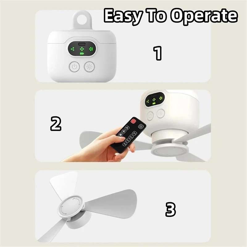 Rechargeable Small Ceiling Fan USB Student Dormitory Breeze Small Electric Fan Bed Dormitory Tent Ca