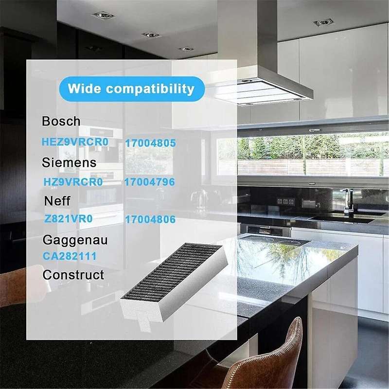 Recirculation Replacement Filter for Cooker Hoods Suitable for HZ9VRCR0 HEZ9VRUD0 17004796