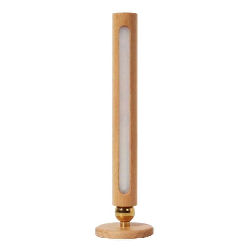 Rechargeable Wall Lamp Wooden LED Night Lights Rotating Spotlight Touch Switch Wall-Mounted Reading