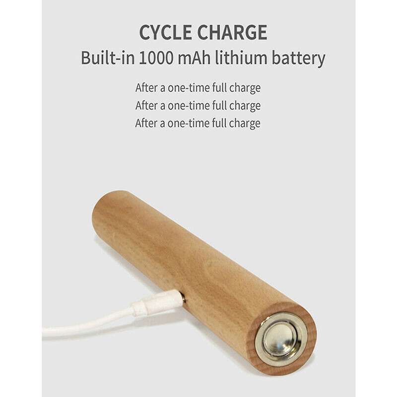 Rechargeable Wall Lamp Wooden LED Night Lights Rotating Spotlight Touch Switch Wall-Mounted Reading