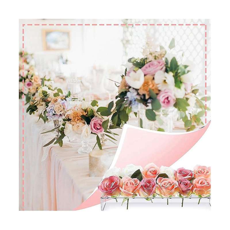 Rectangular Floral Centerpiece for Dining Table, Flower Vase, Modern Dining Table Floral Arrangemen