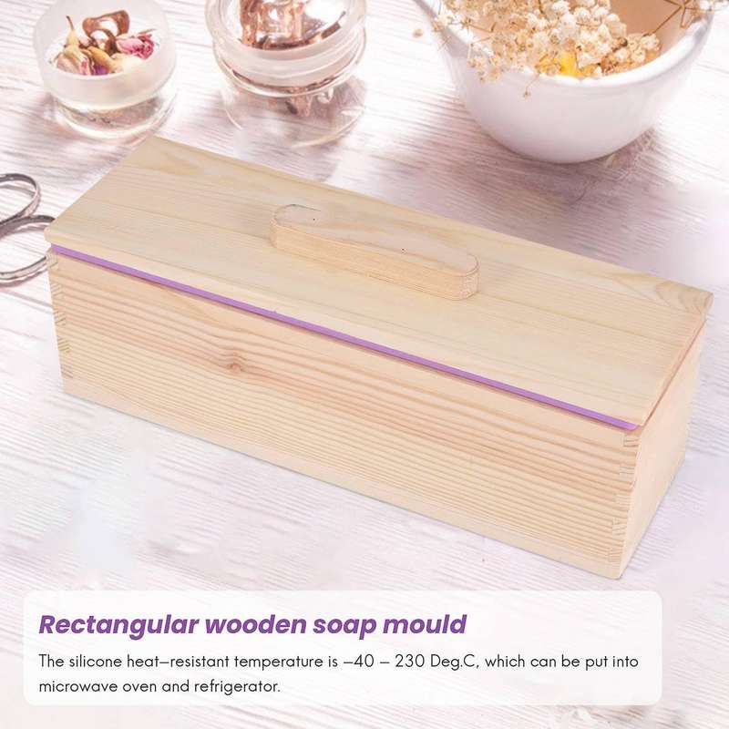 Rectangular Wooden Soap Mold with Silicone Liner Cover Loaf Soap Mold Tool Diy Soap Candle Mold 120