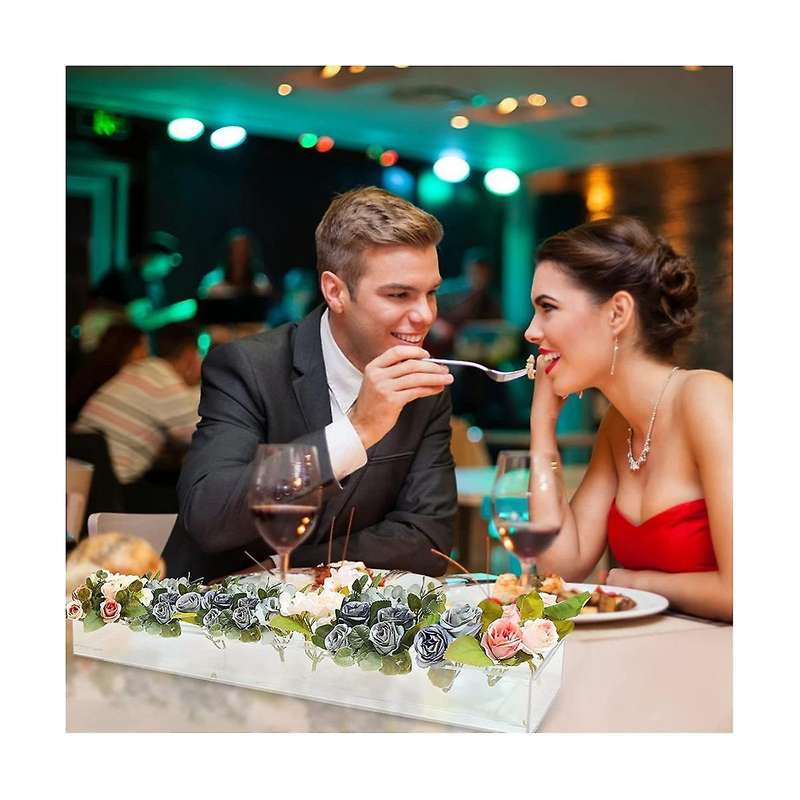Rectangular Acrylic Vase, Clear Acrylic Flower Vase, 24 Inch Decorative Modern Vase for Weddings Ho