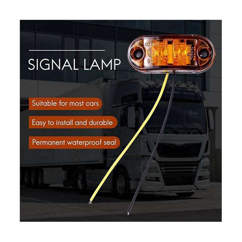 Red 2.5 Inch Oval Led Trailer Truck Clearance Light Side Marker Light 20pcs, Waterproof Marker Ind