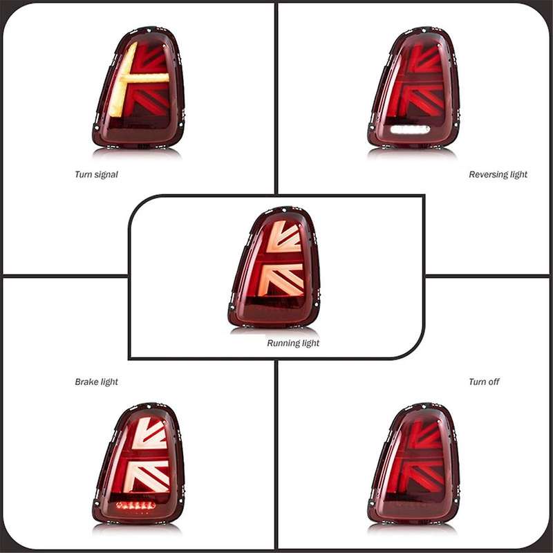 Red 12V LED Rear Tail Light Assembly Turn Signal Light for MINI R56 R57 R58 R59 07-13 Brake Streame