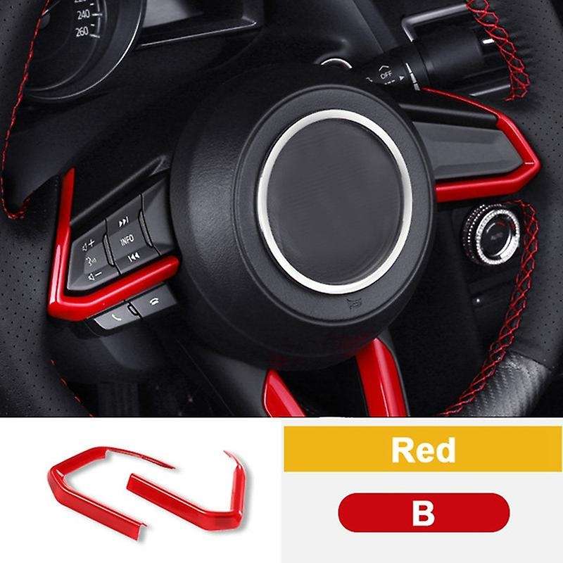 Red Abs Interior Steering Wheel Buttons Frame Cover for 3 6 -4 -5 -9 2016-2019(3pcs)