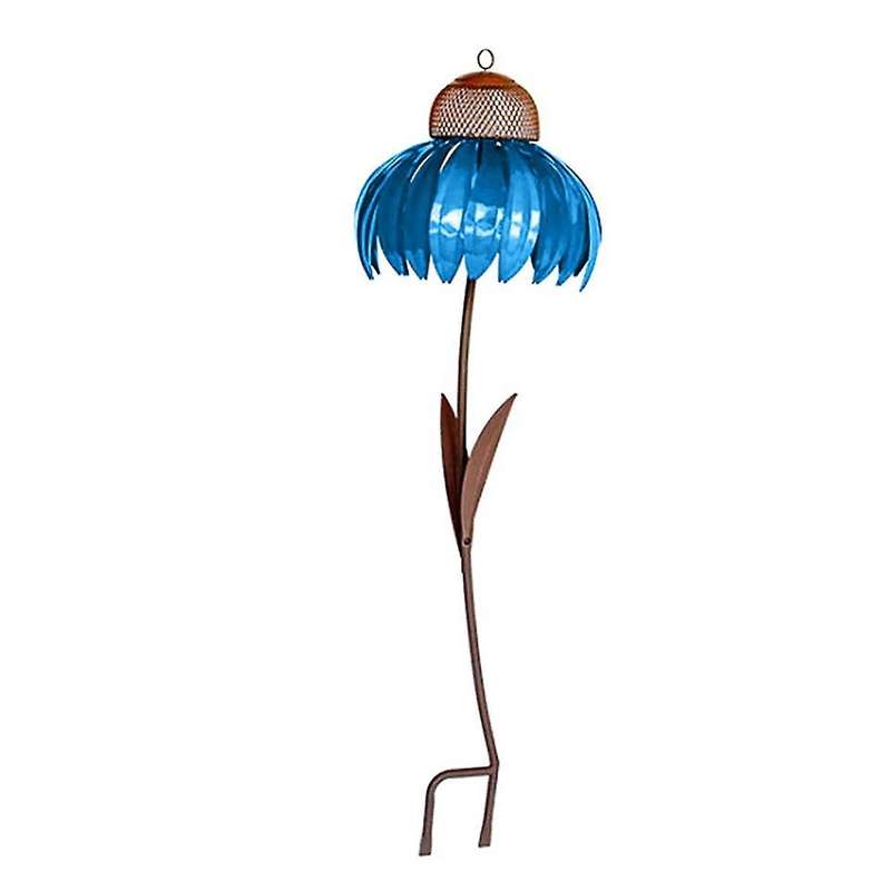 Red Bird Feeder Bottle with Stand Outdoor Garden Flower Shaped Bird Feeder
