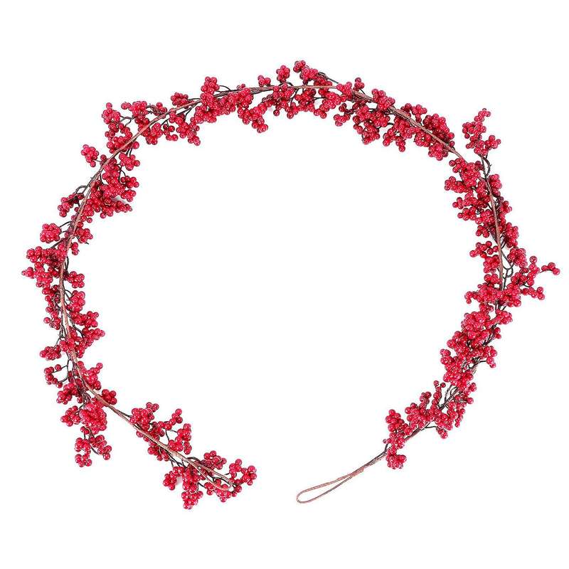 Red Berry Garland Artificial Burgundy Red Pip Christmas Garland