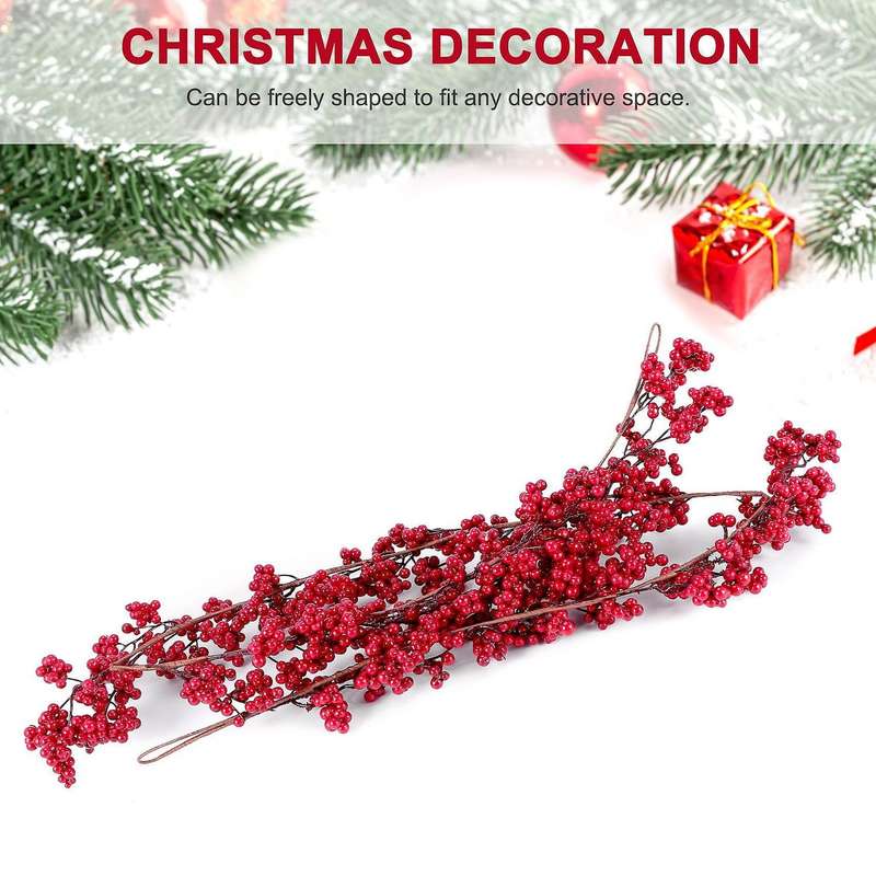 Red Berry Garland Artificial Burgundy Red Pip Christmas Garland