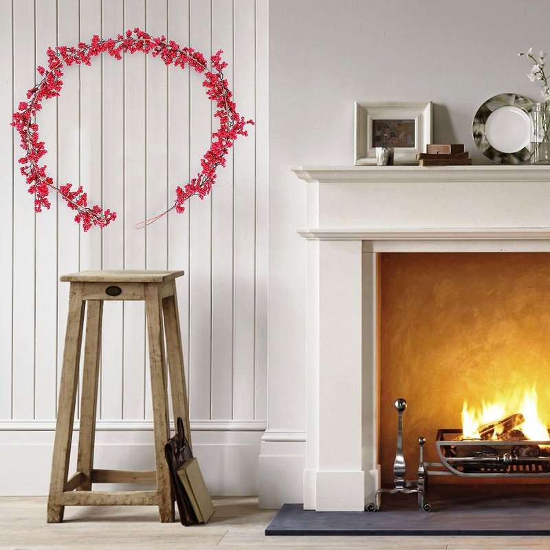 Red Berry Garland Artificial Burgundy Red Pip Christmas Garland