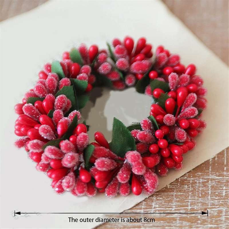Red Berry Candlesticks Berry Candle Holder Christmas -Candle Holder Garland for Christmas Mini Ornam
