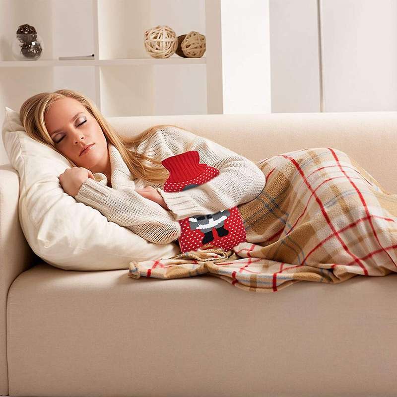 Red and Gray Knitted Insulation Sleeve Designed By -the perfect Winter Heater