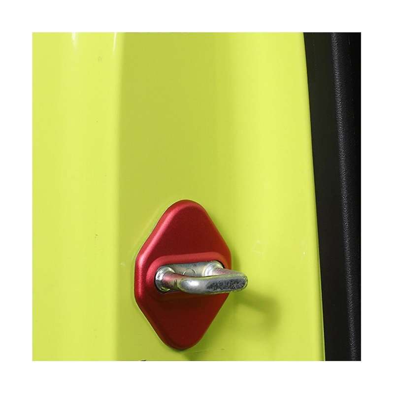 Red Aluminium Alloy Car Door Lock Cover Buckle Decoration for Jimny 2019-2022 Jb64 Jb74