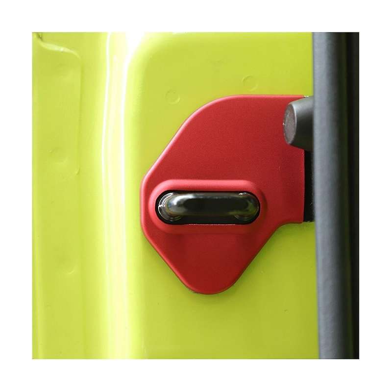 Red Aluminium Alloy Car Door Lock Cover Buckle Decoration for Jimny 2019-2022 Jb64 Jb74
