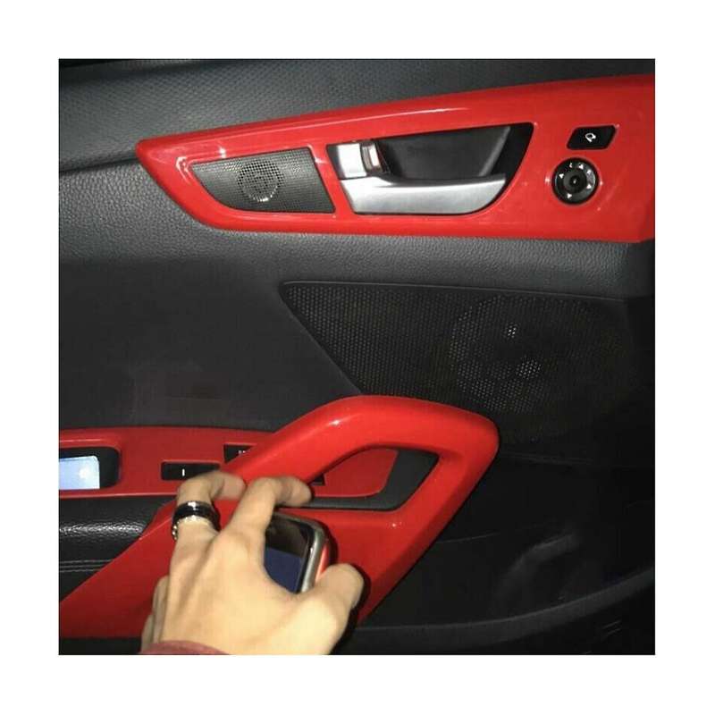 Red Car Interior Door Armrest Pull Handle Protective Cover for 2011-2017