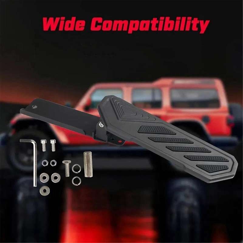 Red Car Brake Pedal Left Side Footrest Kick Panel for JT Anti-Slip for JL JLU 4XE 2018-2022