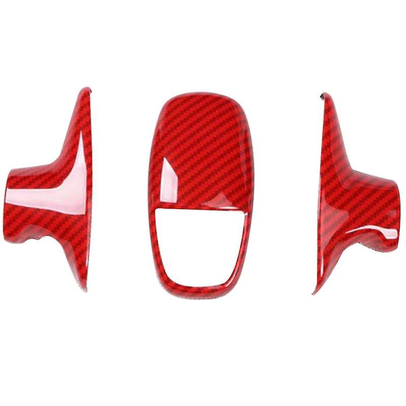 Red Carbon Fiber ABS Car Gear Shift Knob Cover Trim for Charger 2015-2020 Shift Handball Cover