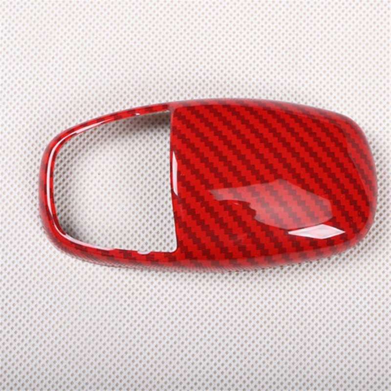 Red Carbon Fiber ABS Car Gear Shift Knob Cover Trim for Charger 2015-2020 Shift Handball Cover