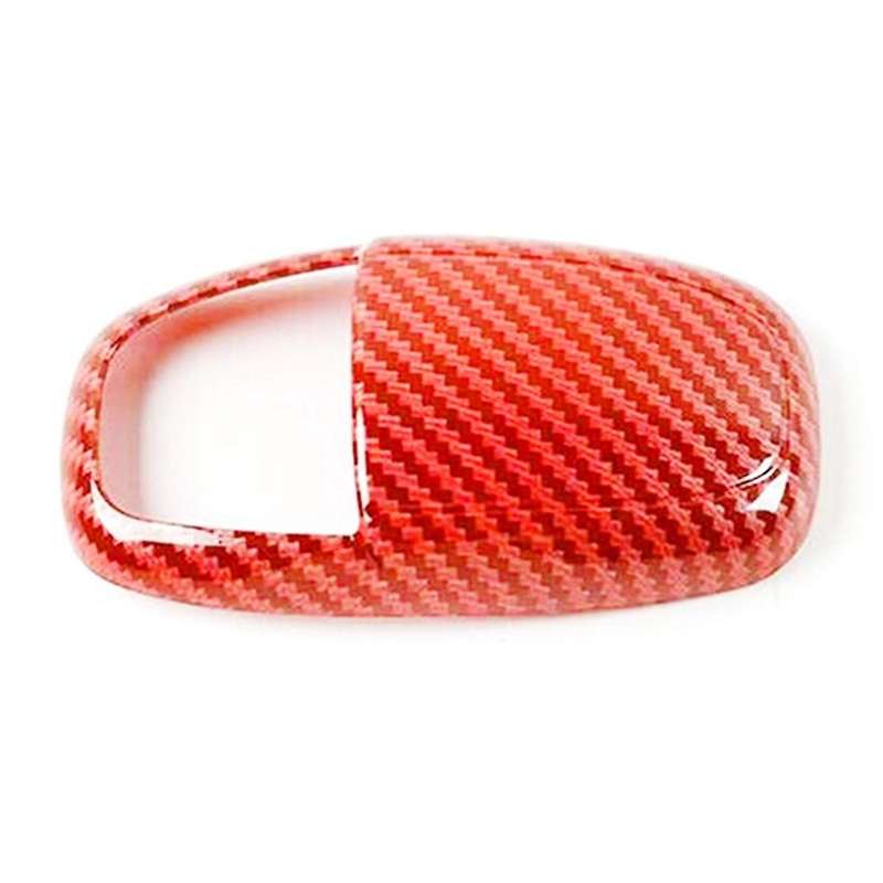 Red Carbon Fiber ABS Car Gear Shift Knob Cover Sticker Trim for Charger 2015-2020