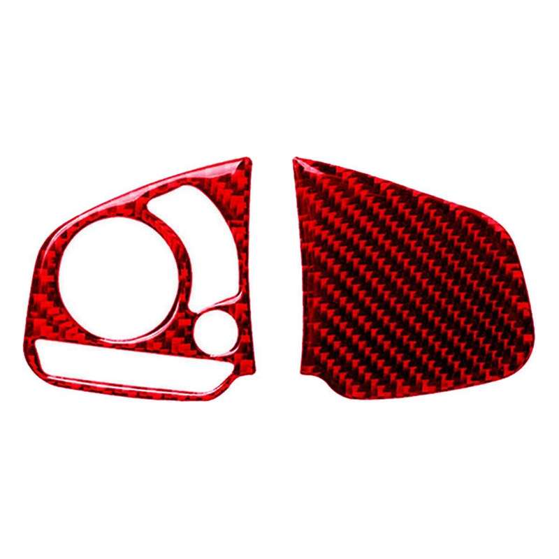 Red Carbon Fiber ABS Steering Wheel Button Switch Cover Trim Decor Sticker for 10Th Gen 2016 2017 20