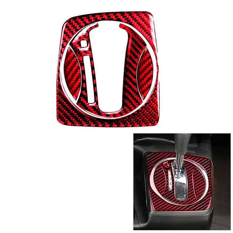 Red Carbon Fiber Interior Automatic Gear Shift Cover Trim for 8Th 06-11