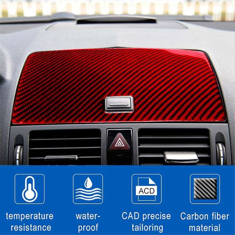 Red Carbon Fiber Console GPS Navigation Cover Trim for W204 2007-2010