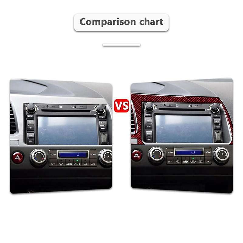 Red Carbon Fiber Navigation & Cover Trim for 8th Gen 2006-11
