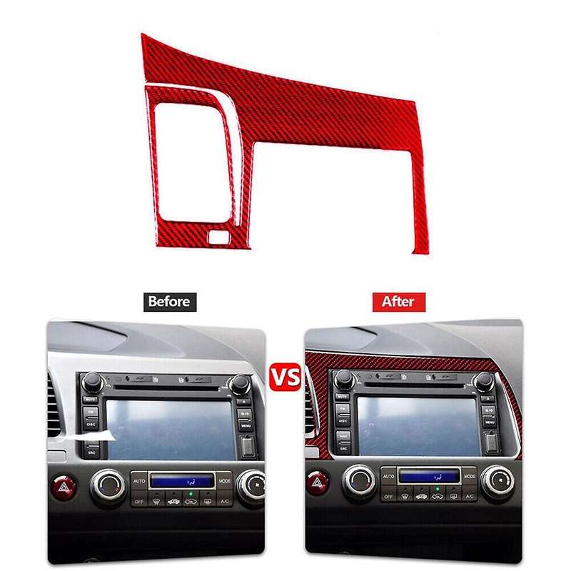 Red Carbon Fiber Gps Navigation Panel Trim Cover for 8th 2006-2011