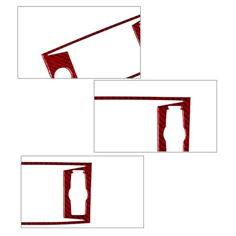 Red Carbon Fiber Central Console Panel Cover Trim for Accord 2013-2017 Type C
