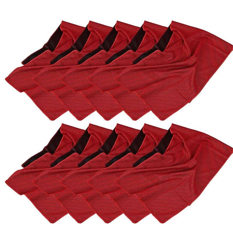 Red Cold-Feeling Sports Towel, Quick-Drying, Outdoor Cooling, Cold Towel, Fitness and Running Sweat-