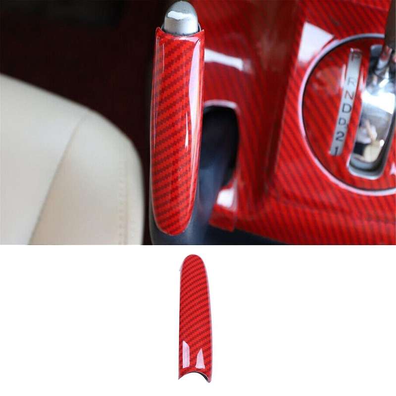 Red Carbon Fibre Central Console Handbrake Cover Strip Trim for 2006-2011