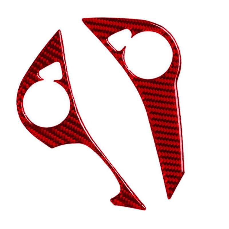 Red Carbon Fiber Steering Wheel Button Trim Cover Type B for Accord 2013-17