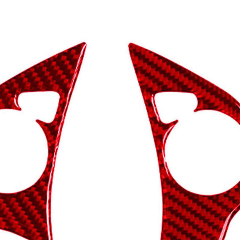 Red Carbon Fiber Steering Wheel Button Trim Cover Type B for Accord 2013-17