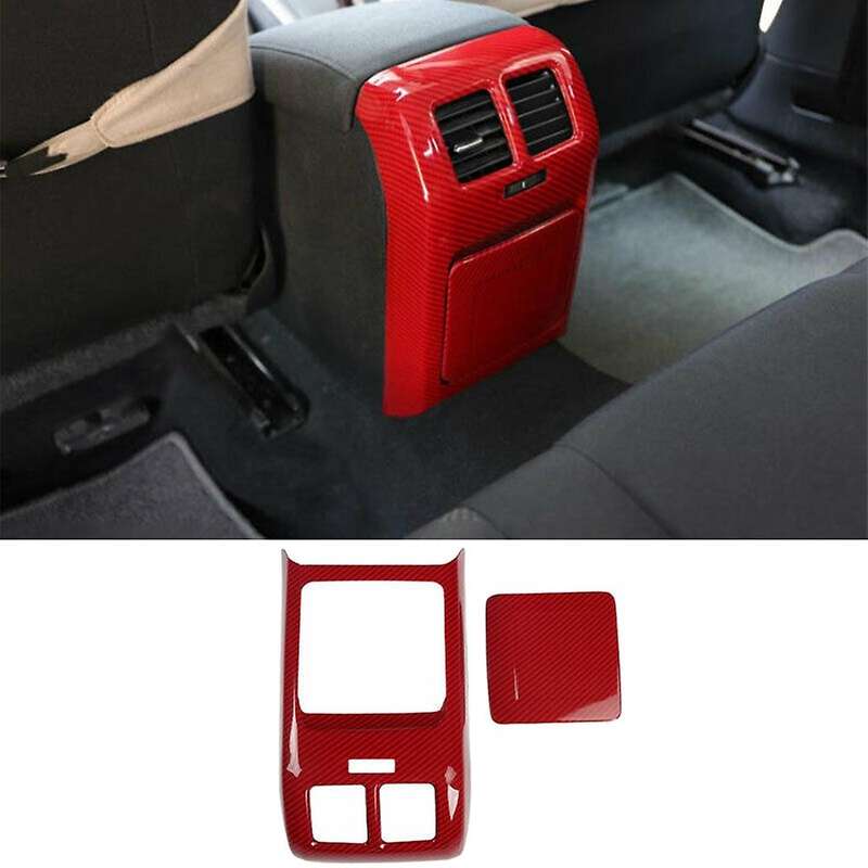 Red Carbon Fiber Rear Air Outlet Vent Trim Protection Cover Anti-Kick Panel for Golf 6 MK6 -2008-201