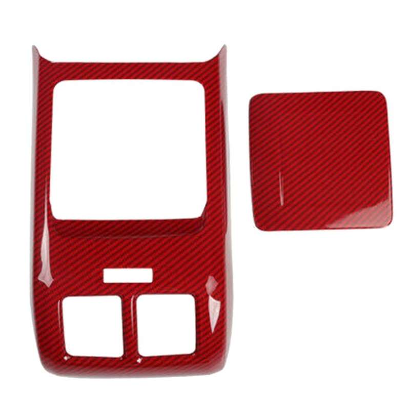 Red Carbon Fiber Rear Air Outlet Vent Trim Protection Cover Anti-Kick Panel for Golf 6 MK6 -2008-201